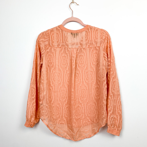 🌼2/$22🌼 The Limited Long Sleeve Sheer Peach Blouse - Picture 6 of 7